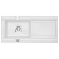 Astracast GE15WHHOMESK Geo 1.5 Bowl Reversible Drainer Ceramic Sink in Matt White