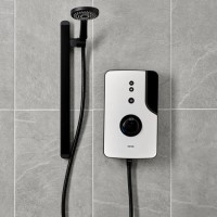 Triton Enlight 9.5kW Thermostatic Electric Shower with Back to Wall Kit - White