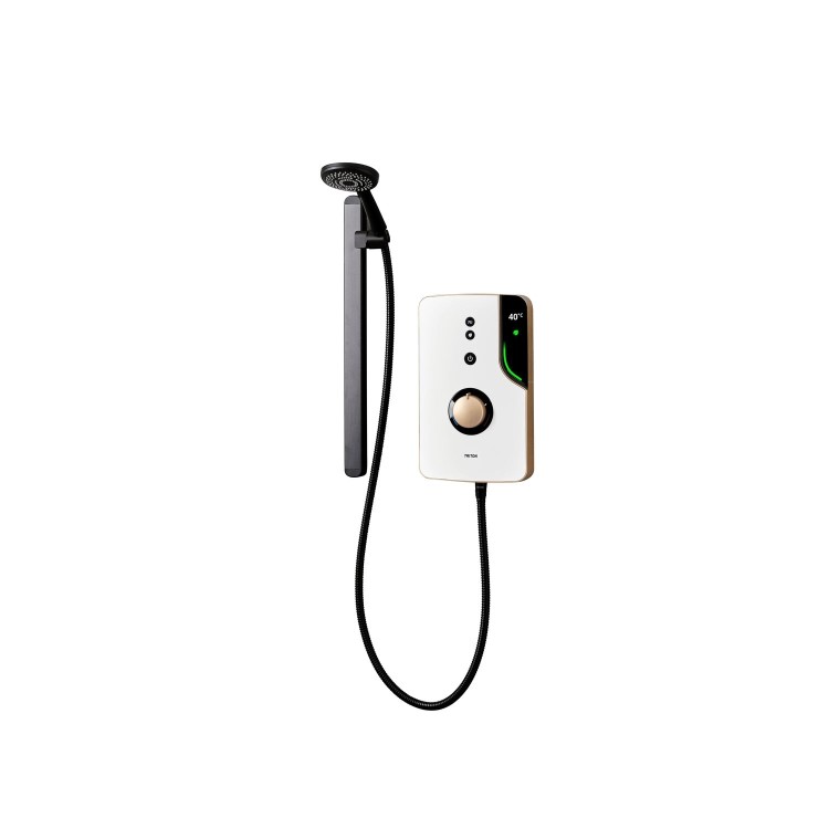Triton Enlight 9.5kW Thermostatic Electric Shower with Back to Wall Kit - Taupe