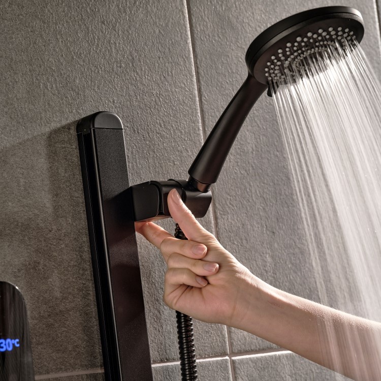 Triton Enlight 9.5kW Thermostatic Electric Shower with Back to Wall Kit - Taupe