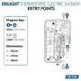 Triton Enlight 9.5kW Thermostatic Electric Shower with Back to Wall Kit - Taupe