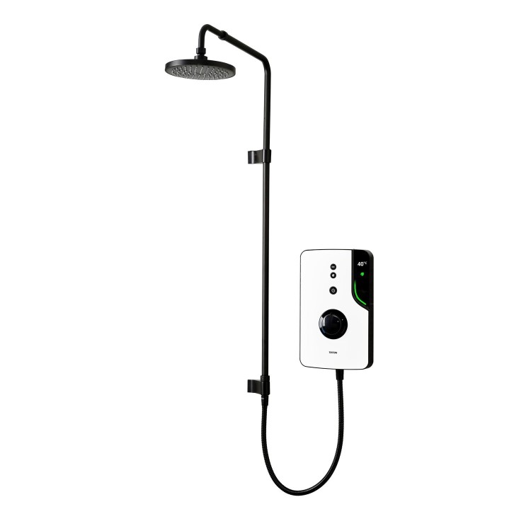 Triton - ENlight Electric Shower Black 9.5kW with UNIQ&reg; White Kit