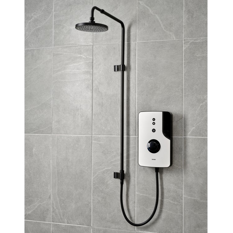 Triton - ENlight Electric Shower Black 9.5kW with UNIQ&reg; White Kit