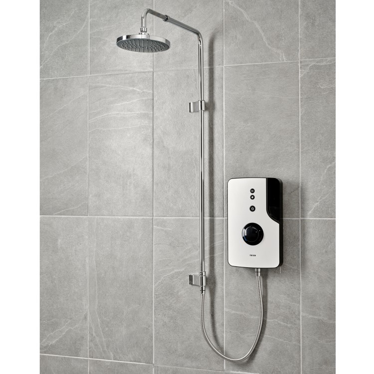 ENlight Thermostatic Electric White 9.5kW with UNIQ&reg; Chrome