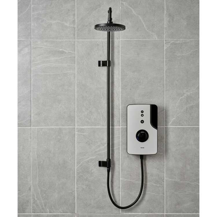 Triton - ENlight Electric Shower Black 9.5kW with UNIQ&reg; Grey Kit