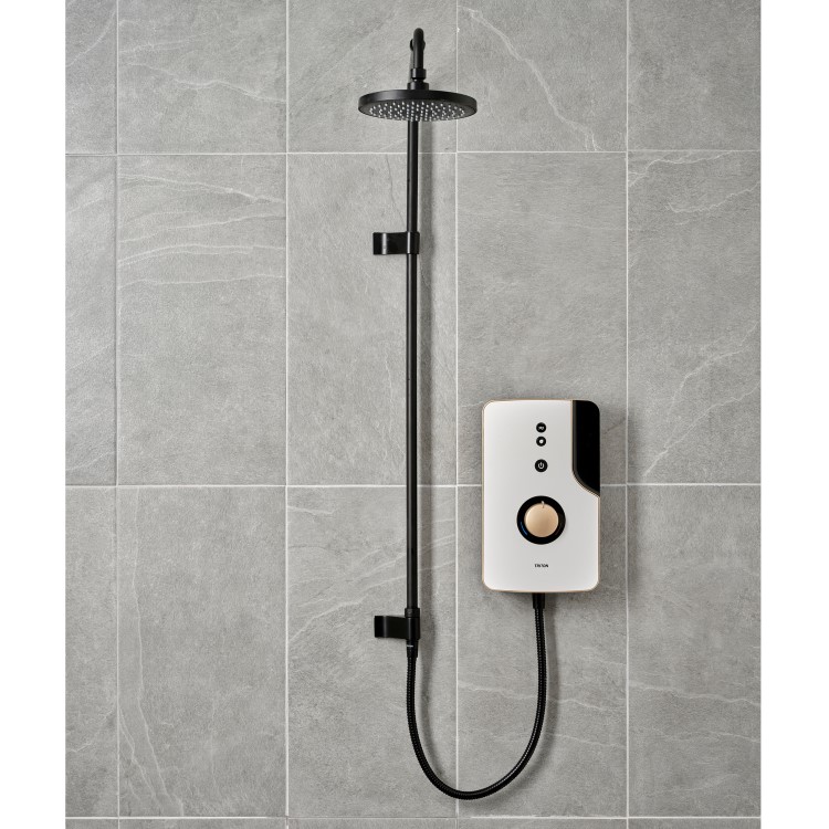 Triton - ENlight Electric Shower Brass 9.5kW with UNIQ&reg; White Kit