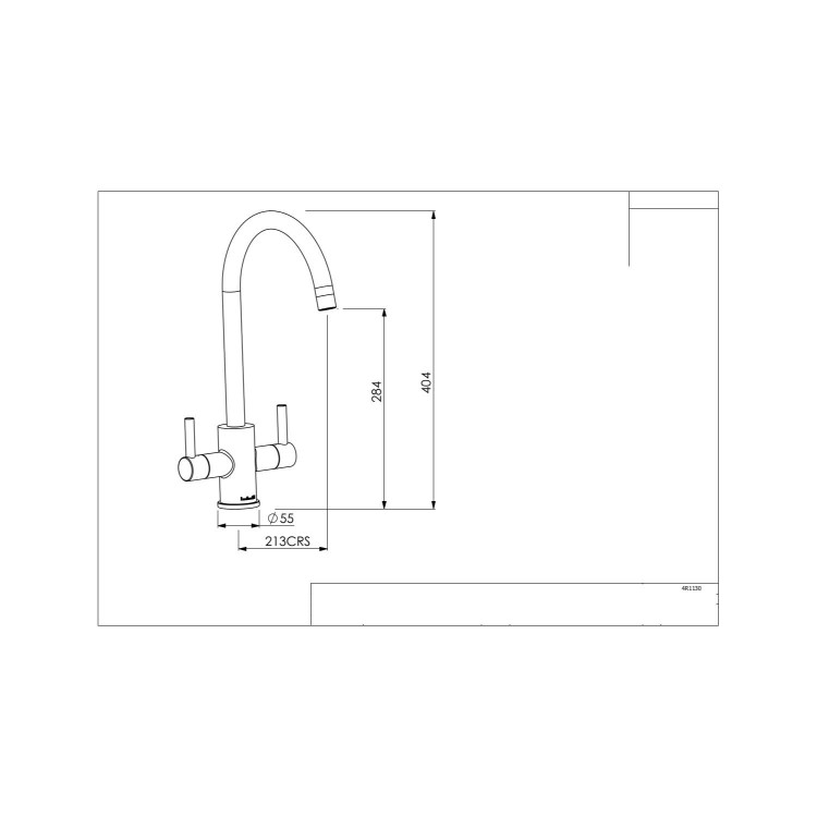 Reginox Chrome Twin Lever Kitchen Mixer Tap - Genesis Black Handle