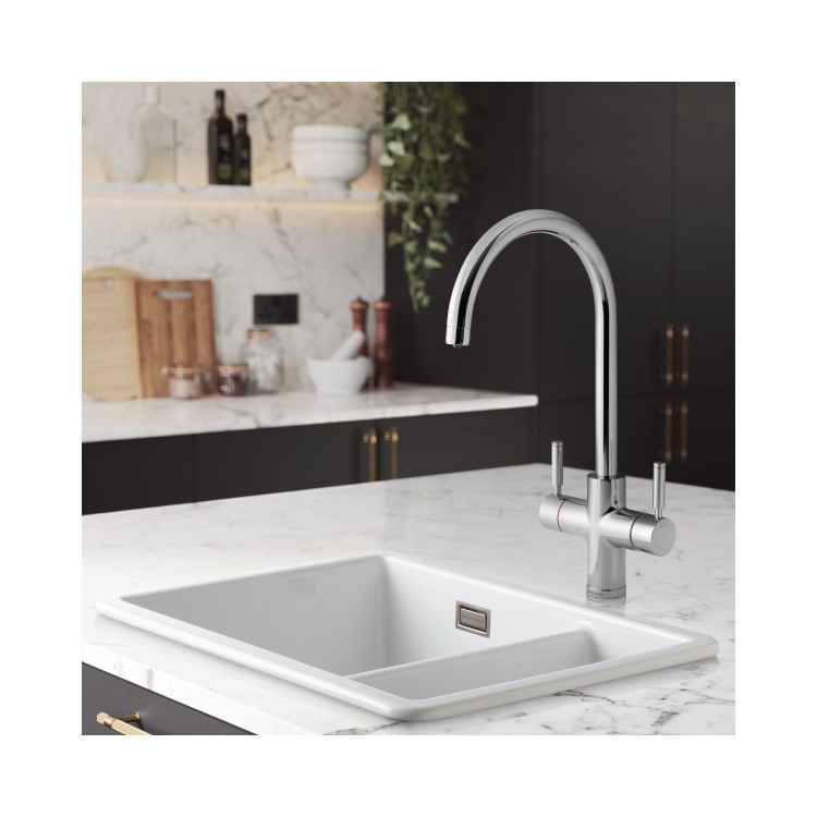 Rangemaster GEO Intense Round Chrome 4 in 1 Boiling Water Kitchen Tap