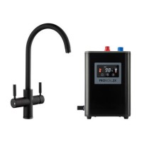 Box Opened Rangemaster GEO Intense Round Matt Black 4 in 1 Boiling Water Kitchen Tap