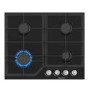 Hisense 60cm Gas on Glass 4 Burner Gas Hob - Black