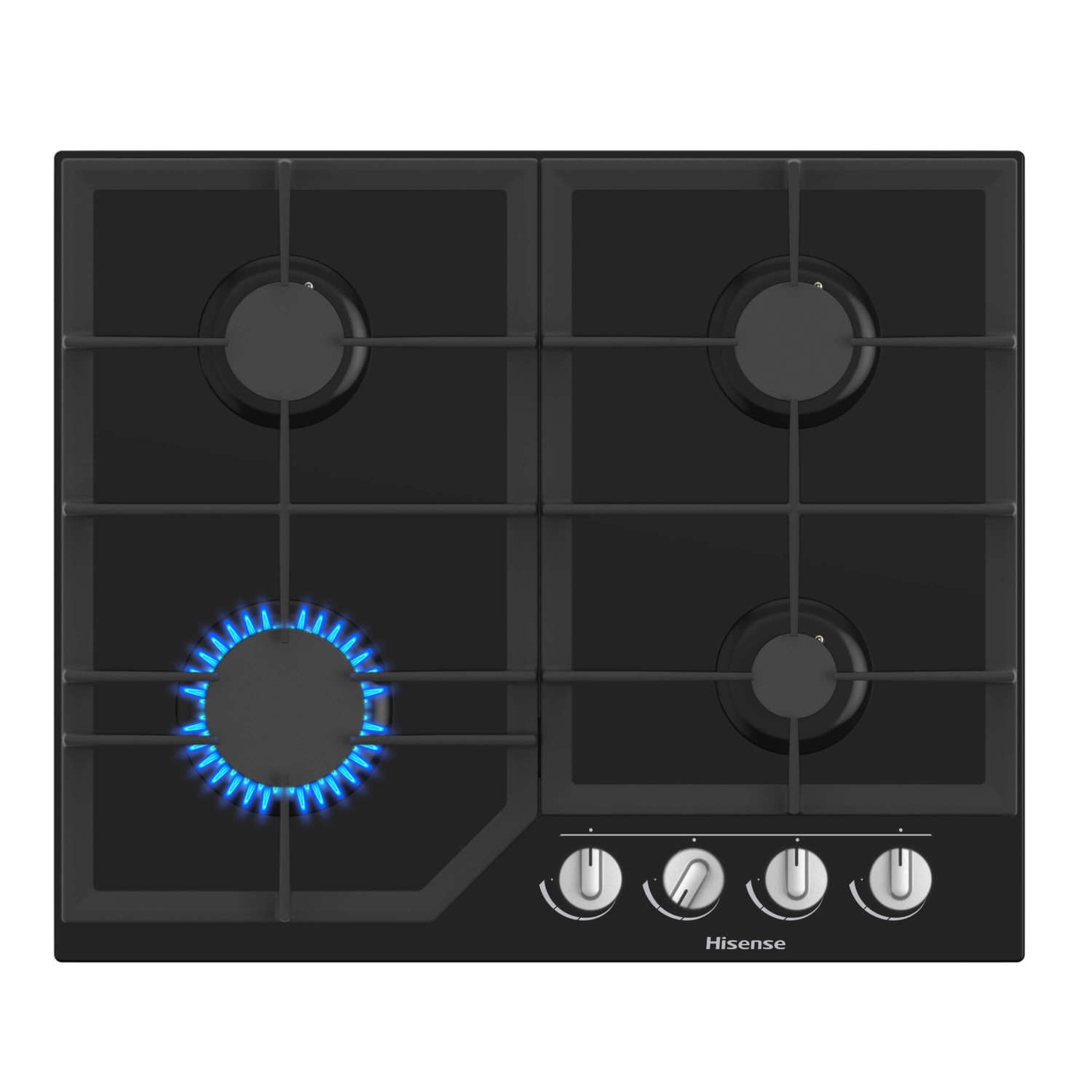 Hisense GG643B 60cm 4 Burner Gas on Glass Hob - Black