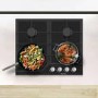 Hisense 60cm Gas on Glass 4 Burner Gas Hob - Black