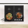 Hisense 60cm 4 Burner Gas on Glass Hob - Black