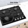 Hisense 60cm Gas on Glass 4 Burner Gas Hob - Black