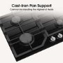 Hisense 60cm Gas on Glass 4 Burner Gas Hob - Black
