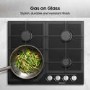Hisense 60cm Gas on Glass 4 Burner Gas Hob - Black