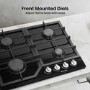 Hisense 60cm Gas on Glass 4 Burner Gas Hob - Black