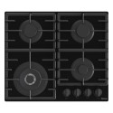 GG663BHF Hisense 60cm 4 Burner Gas on Glass Hob - Black