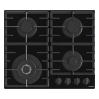 Hisense 60cm 4 Burner Gas on Glass Hob - Black Hisense 60cm 4 Burner Gas on Glass Hob - Black