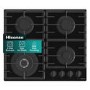 Hisense 60cm 4 Burner Gas on Glass Hob - Black