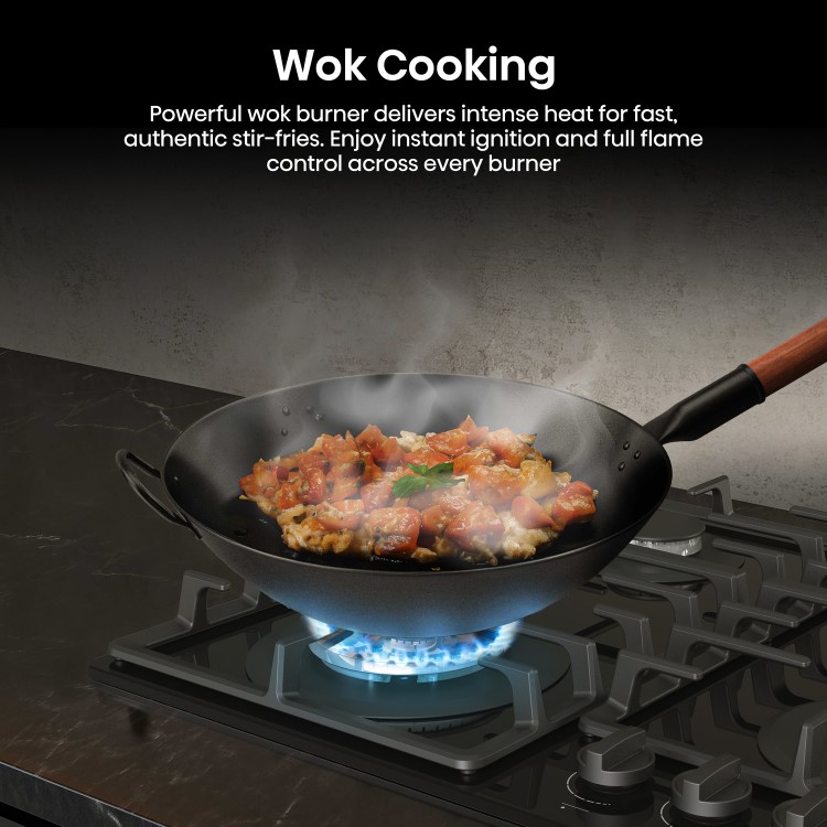 Hisense 60cm 4 Burner Gas on Glass Hob - Black