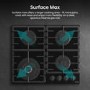 Hisense 60cm 4 Burner Gas on Glass Hob - Black