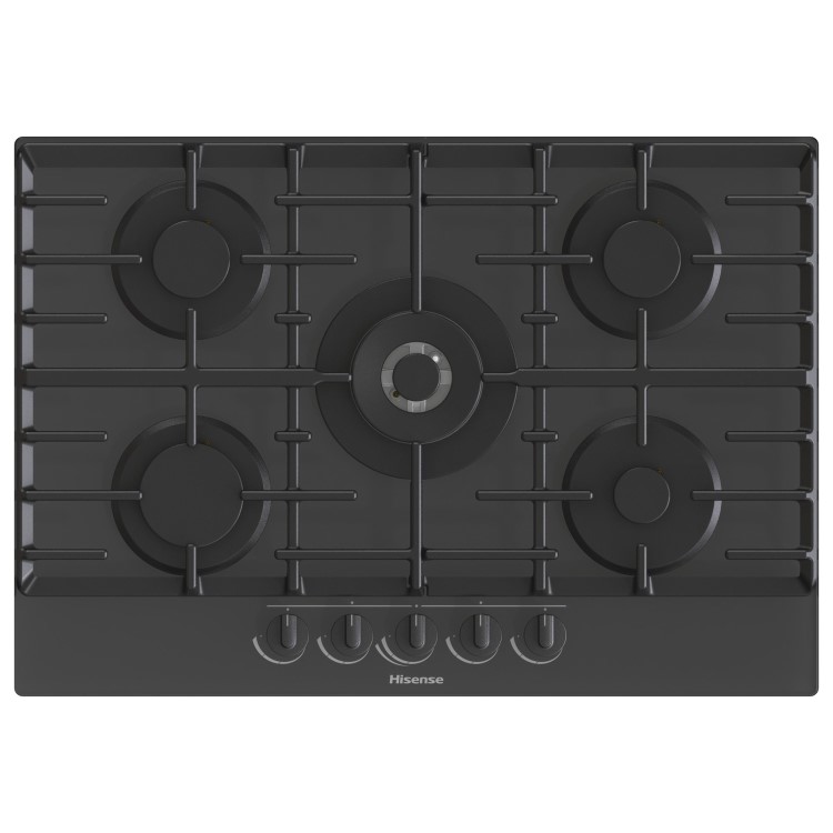 Hisense 75cm Gas on Glass 5 Burner Gas Hob - Black