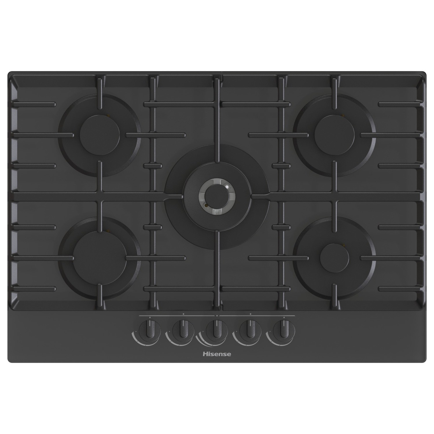 Hisense 75cm Gas on Glass 5 Burner Gas Hob - Black