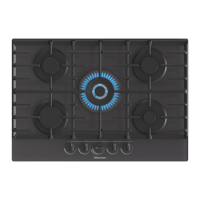 Refurbished Hisense GG773B 75cm 5 Burner Gas on Glass hob Black