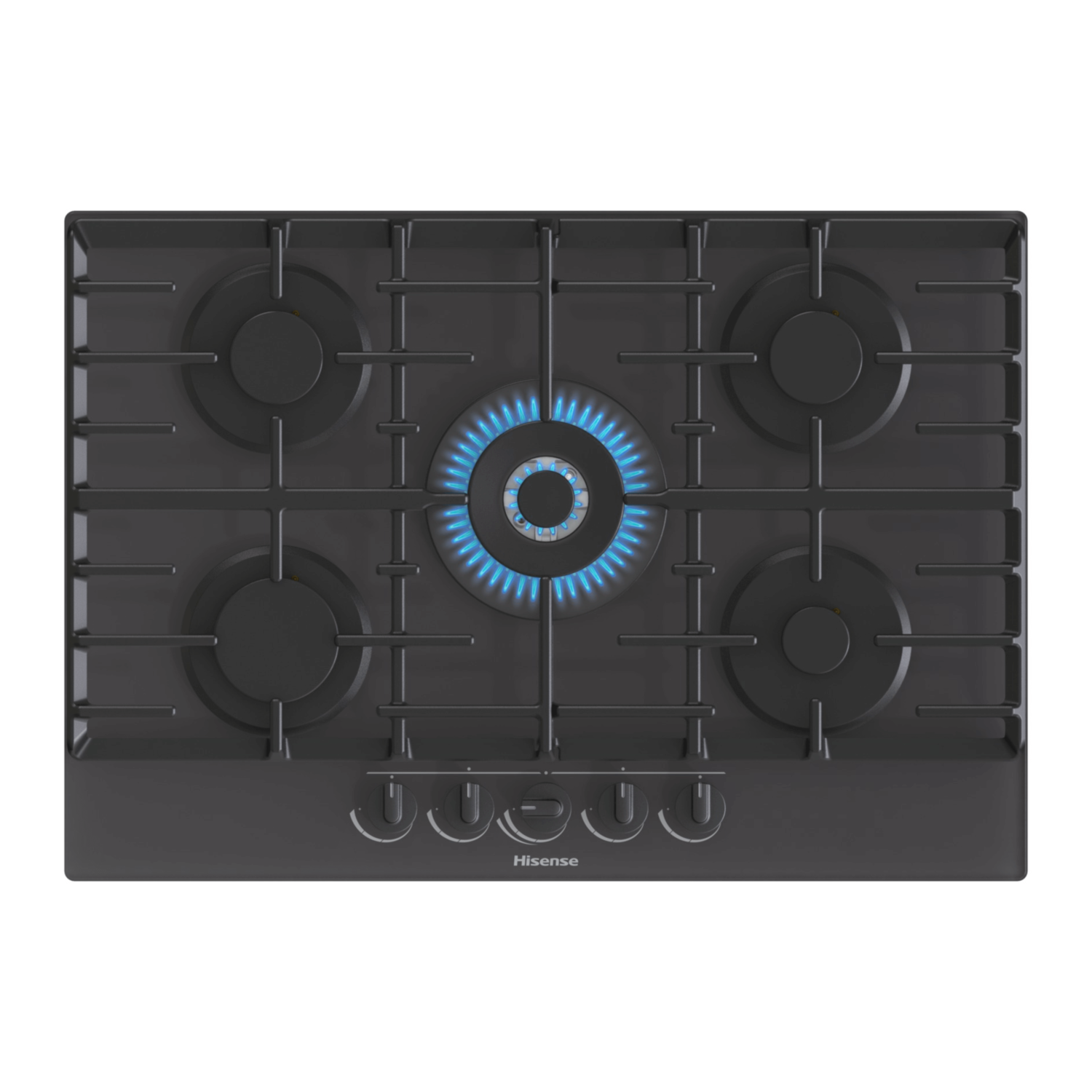 Hisense GG773B 75cm 5 burner Gas on Glass hob- Black
