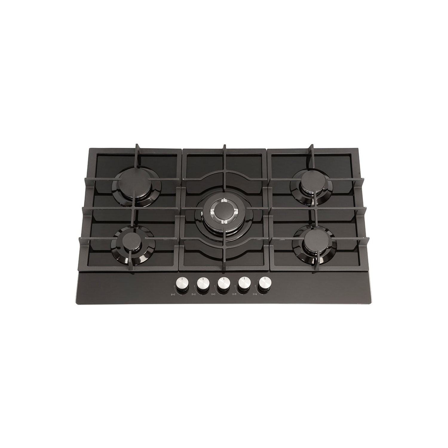 Montpellier GH90BG 86cm Five Burner Gasonglass Hob Black With Cast