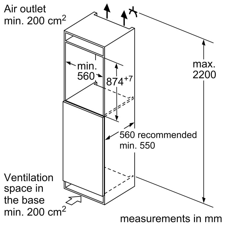 Siemens 97 Litre In-column Integrated Freezer