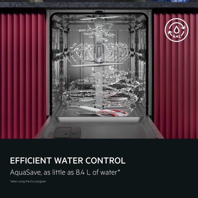 AEG Series 8000 AirDry Integrated Dishwasher - A-rated Black Control Panel