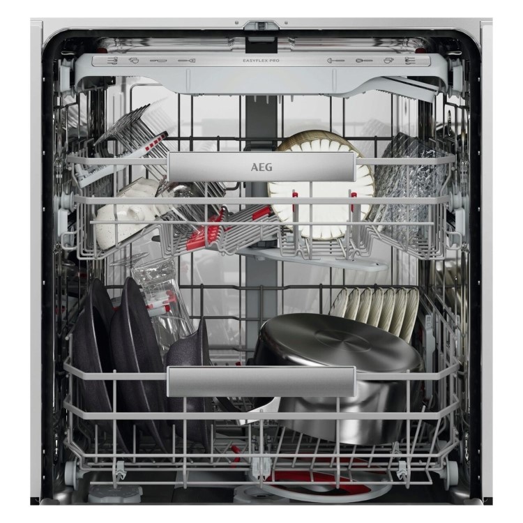 AEG Series 9000 Push2Open Integrated Dishwasher - A-rated Black Control Panel