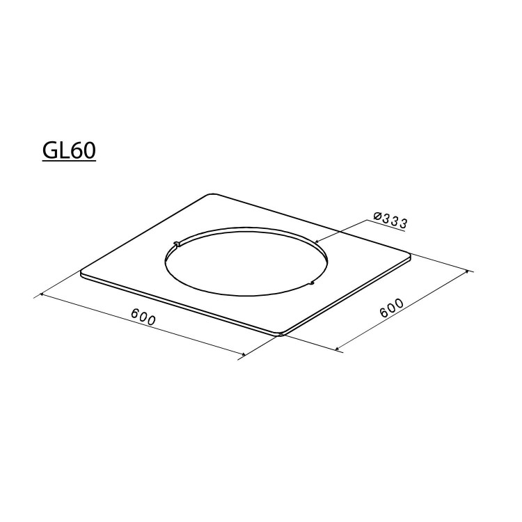Baumatic GL60 60cm Wide Glass Canopy for PV372