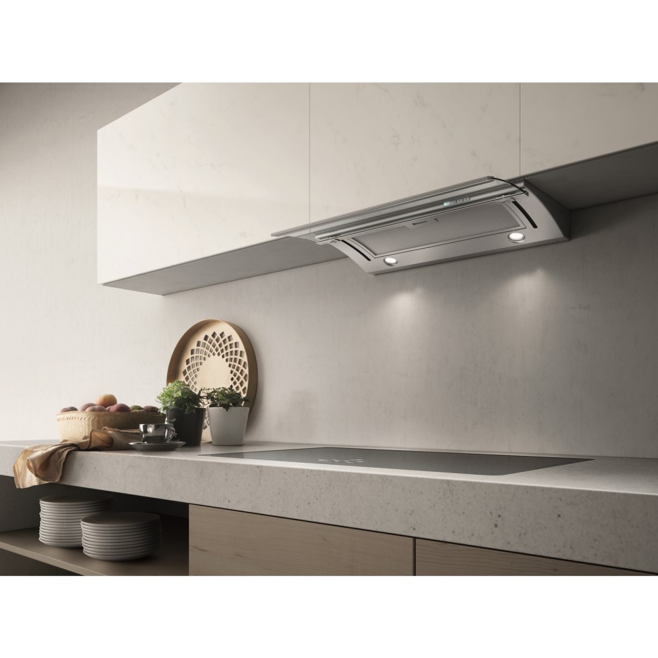 Elica GLIDELED60 Glide 60cm Telescopic Glass Canopy Cooker Hood