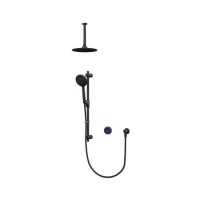 Aqualisa Black Smart Glo Dual Ceiling Mounted Smart Digital Mixer Thermostatic Shower HP/Combi