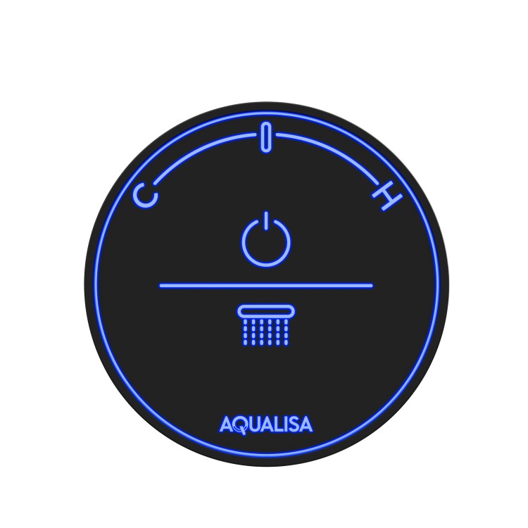 Aqualisa Black Smart Glo Digital Mixer Thermostatic Shower Gravity Pumped