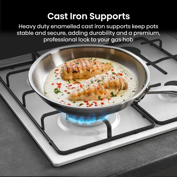 Hisense 60cm 4 Burners Gas Hob - Stainless Steel