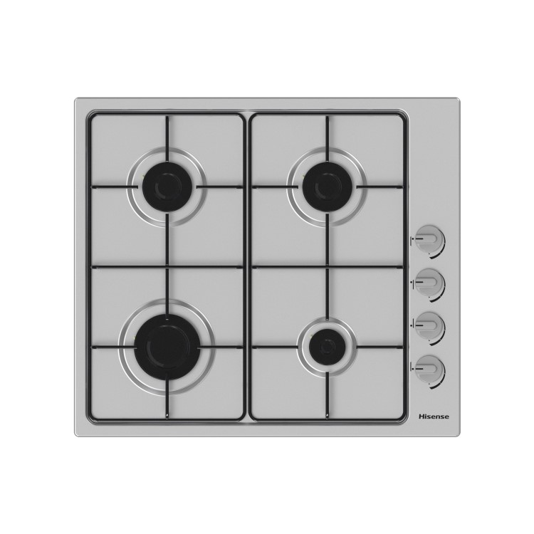 Hisense GM642XSUK 60cm 4 Burner Gas Hob - Stainless Steel