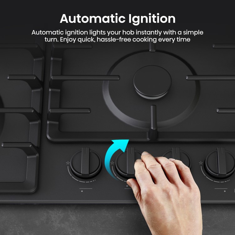 Hisense 60cm 4 Burner Gas Hob - Black