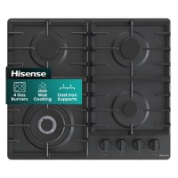 Hisense 60cm 4 Burner Gas Hob - Black Hisense 60cm 4 Burner Gas Hob - Black