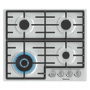 Hisense 60cm 4 Burner Gas Hob with Wok Burner - Stainless Steel