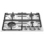 Hisense 60cm 4 Burner Gas Hob with Wok Burner - Stainless Steel