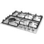 Hisense 60cm 4 Burner Gas Hob with Wok Burner - Stainless Steel