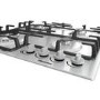 Hisense 60cm 4 Burner Gas Hob with Wok Burner - Stainless Steel