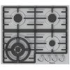 Refurbished Hisense GM663XUK 60cm Rotary Control Gas Hob With Cast Iron Pan Stands - Stainless Steel