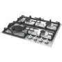 Refurbished Hisense GM663XUK 60cm Rotary Control Gas Hob With Cast Iron Pan Stands - Stainless Steel