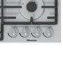Refurbished Hisense GM663XUK 60cm Rotary Control Gas Hob With Cast Iron Pan Stands - Stainless Steel