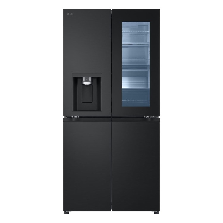 LG InstaView 508 Litre Four Door American Fridge Freezer - Matte Black